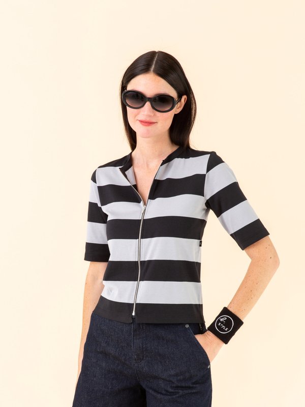 black and grey wide stripes Brando Zip t-shirt_11