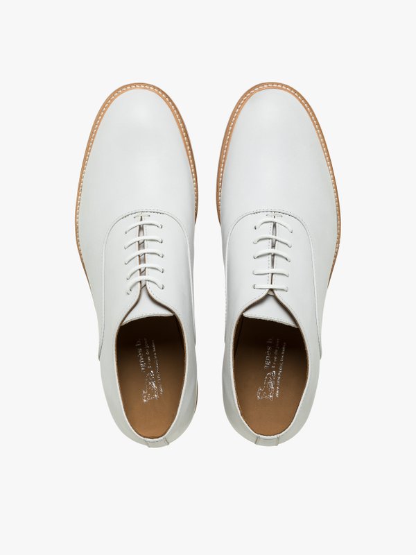 white leather george brogue shoes_3
