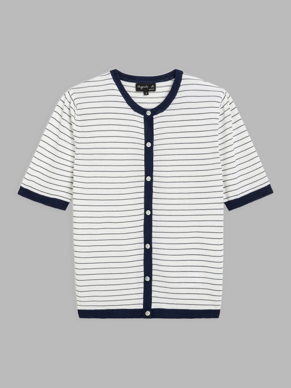 white and navy blue striped cardigan_1