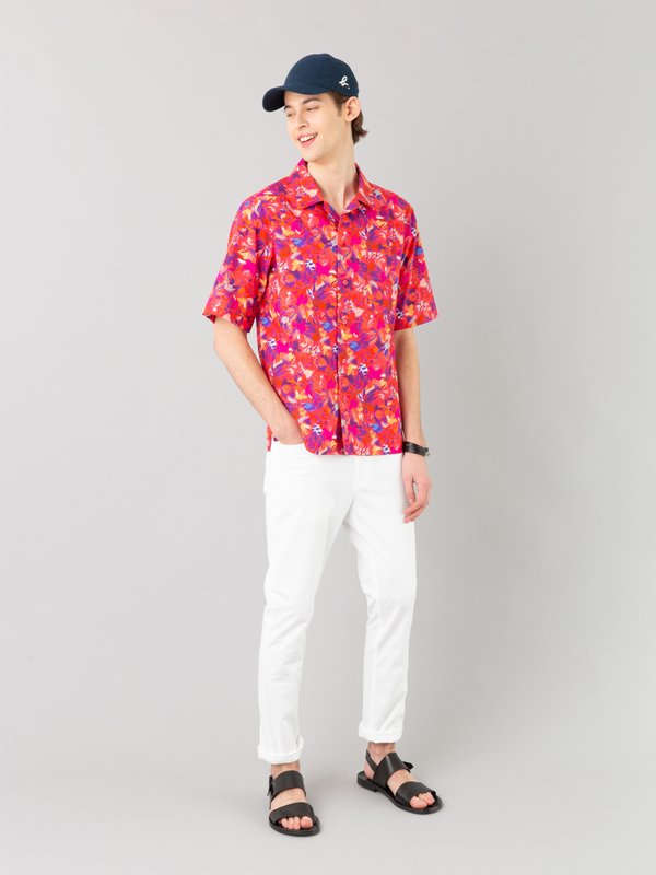 red and fuchsia floral print Magnum shirt_12