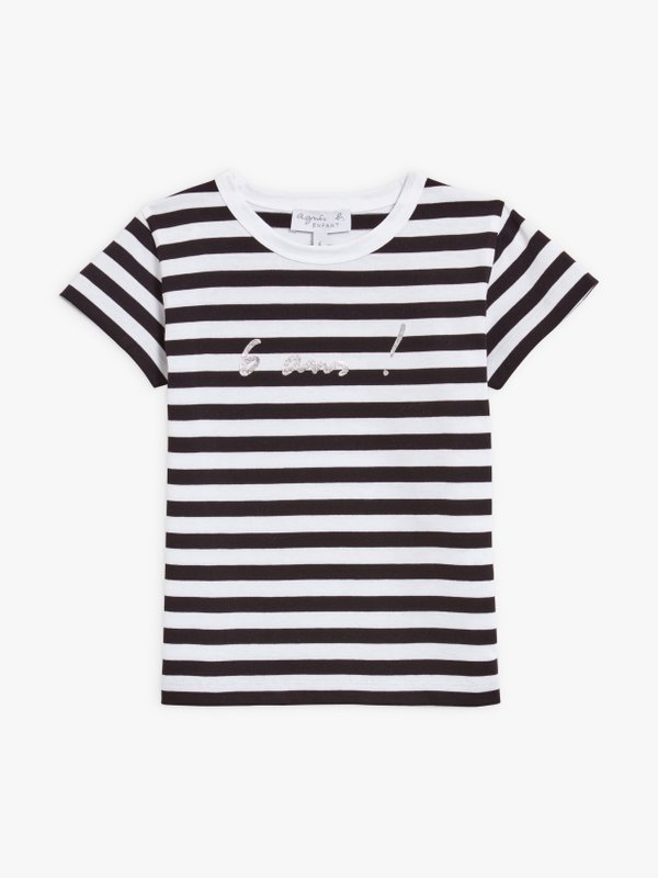 silvery birthday t-shirt with black and white stripes _1
