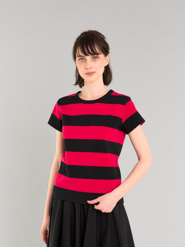black and red Brando t-shirt with wide stripes_11