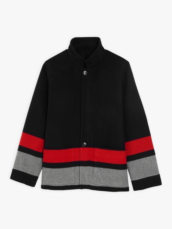 warm striped wool blended jacket_1
