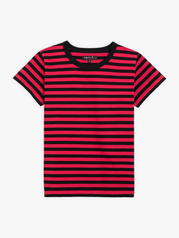 black and red striped Brando t-shirt_1