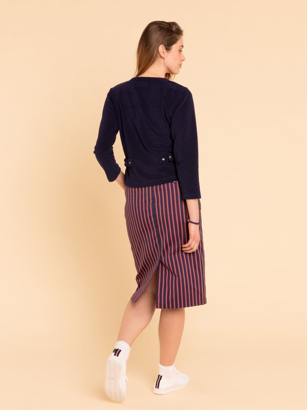 navy blue striped skirt_13
