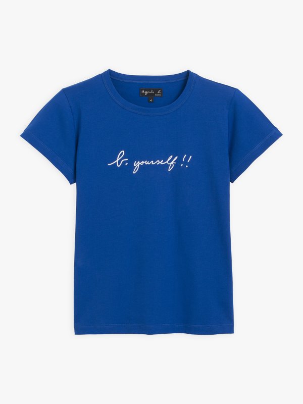 blue "b. yourself!!" message brando t-shirt_1