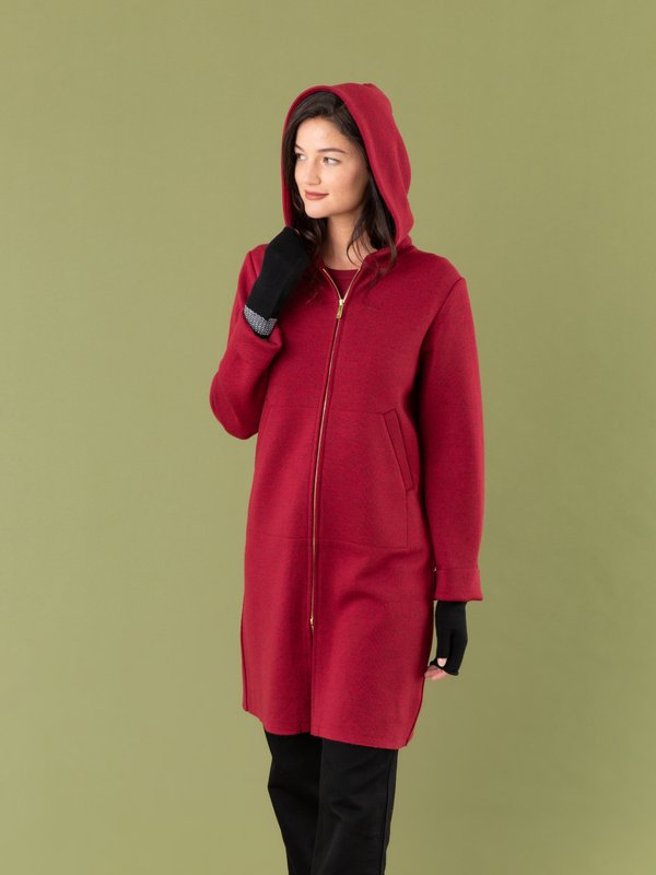 hooded coat with zip in merino wool_12