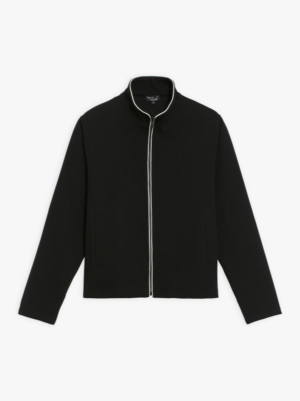 black ottoman fabric Timao men jacket_1