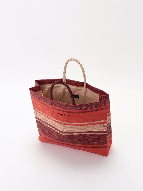 red striped raffia shopping bag_4