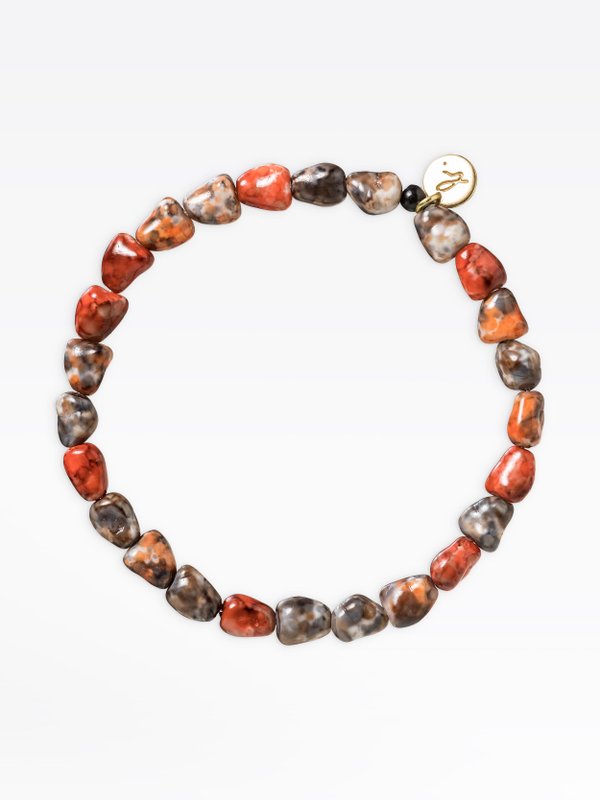 brown glass beads poppy bracelet_1