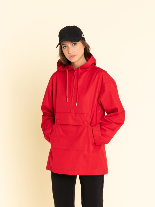 red cotton women hooded jacket_13