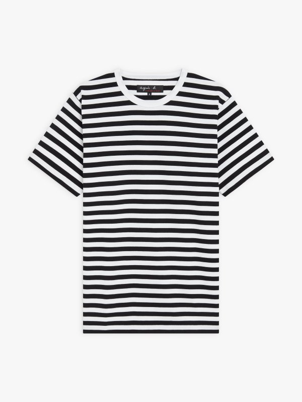 black and white short sleeves striped Coulos t-shirt_1