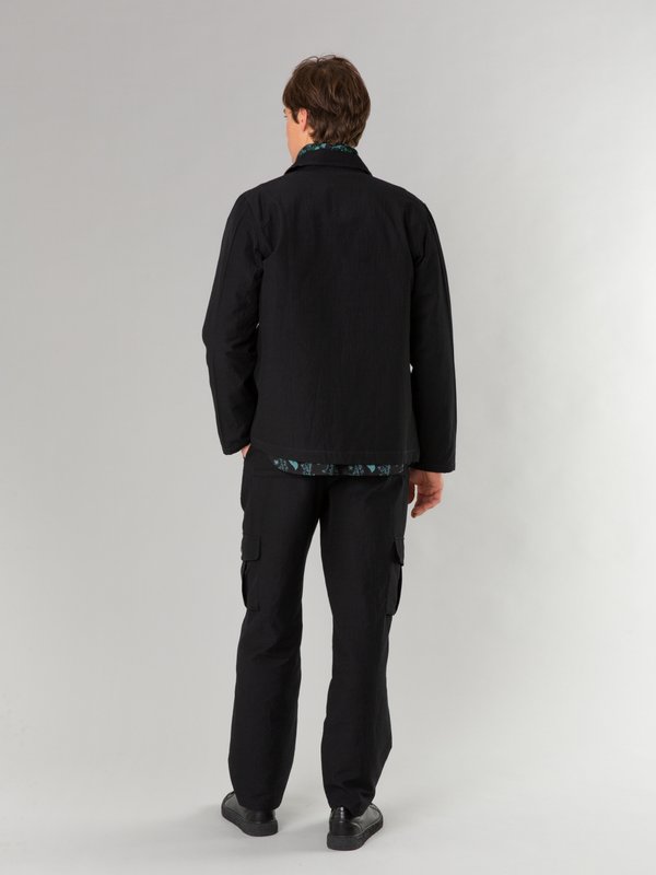 black cotton cargo trousers_13
