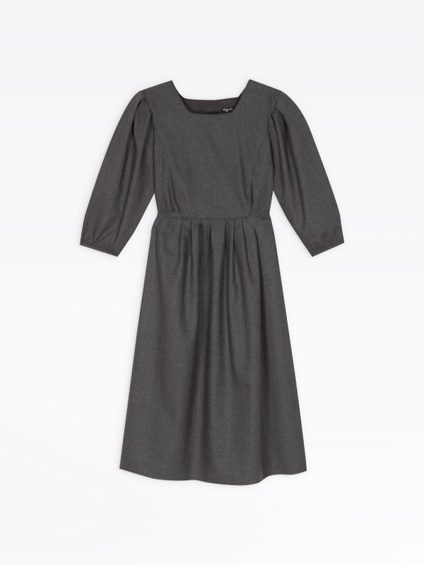 grey pure-wool tamako dress_1