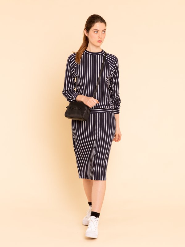navy blue striped ottoman carie skirt_12