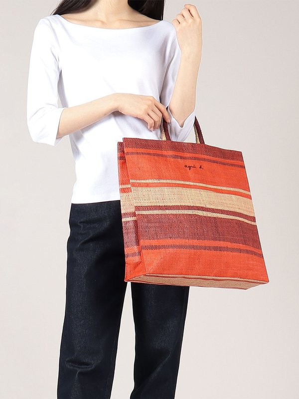 red striped raffia shopping bag_5