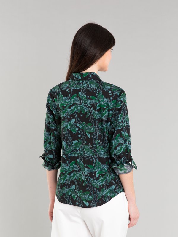 navy blue and green jasmine shirt with Zina de Plagny print_13