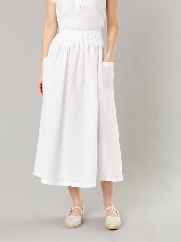 white linen Telma long skirt_12