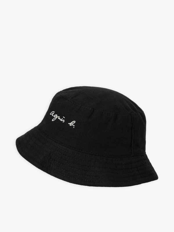 black cotton Axel bucket hat_1