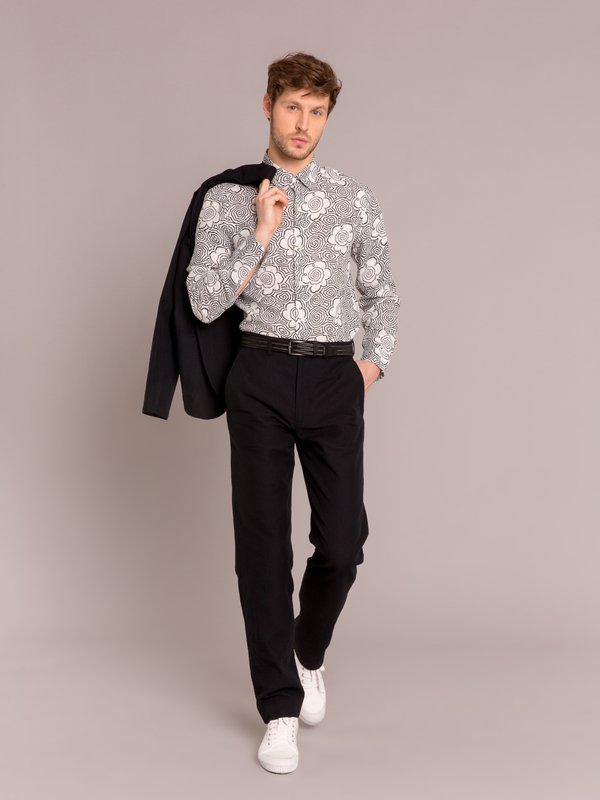 black and white patterned linen thomas shirt_11