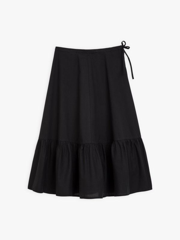 black cotton percale Rosario skirt_1
