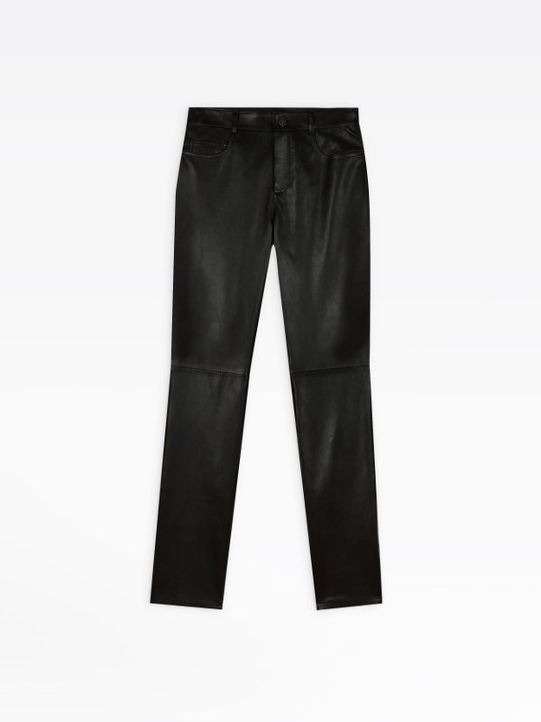 black soft leather Hina pants_1