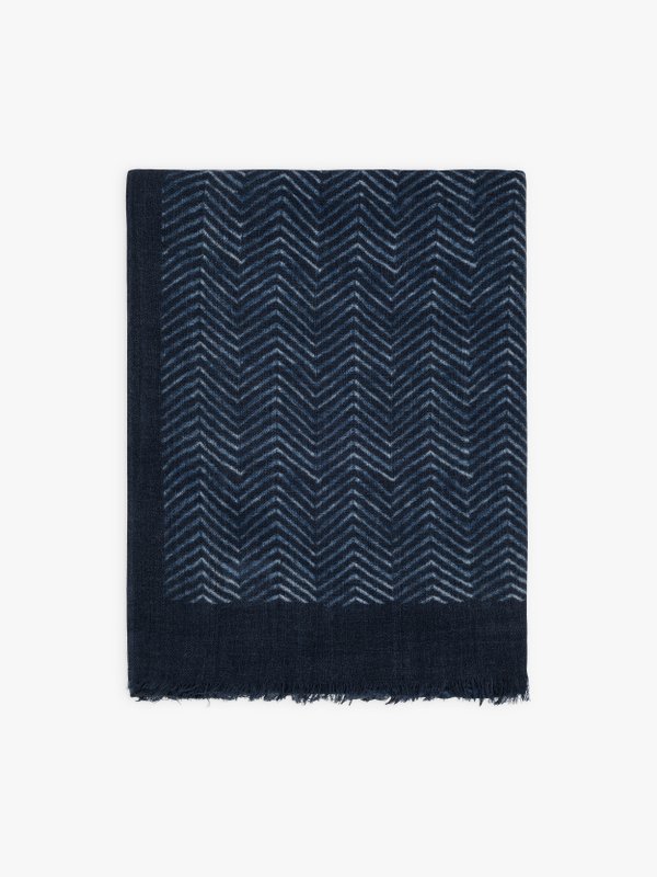 Linoa 100% dark blue wool scarf_1