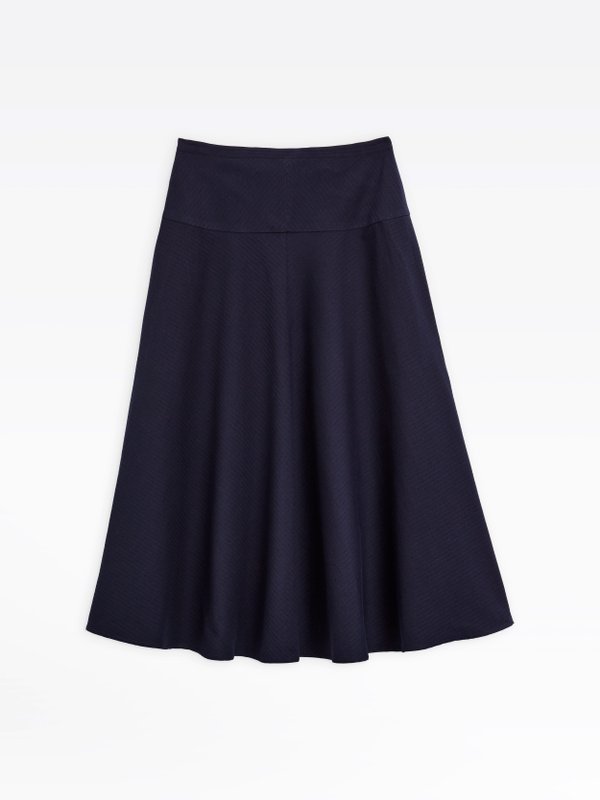navy blue flared skirt_1