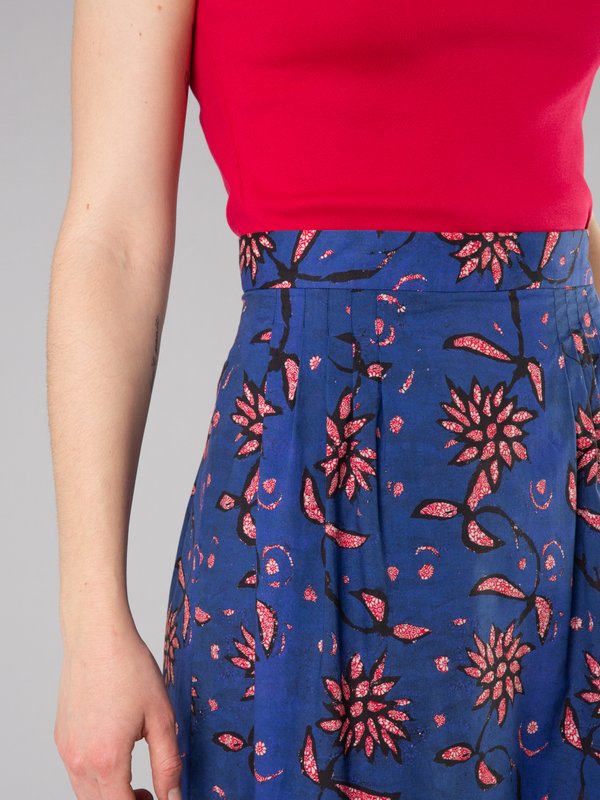 royal blue Mirella skirt with floral print_15