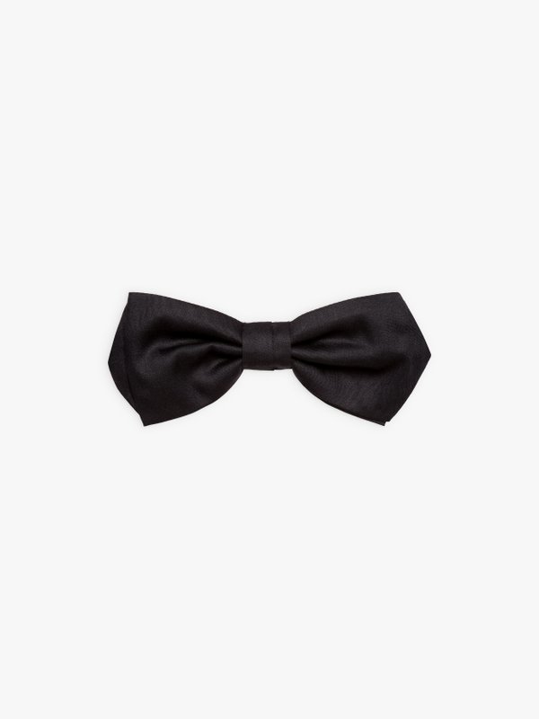 black cotton satin Humphrey bow tie_1