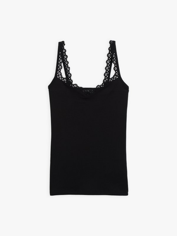 black polka tank top with lace_1