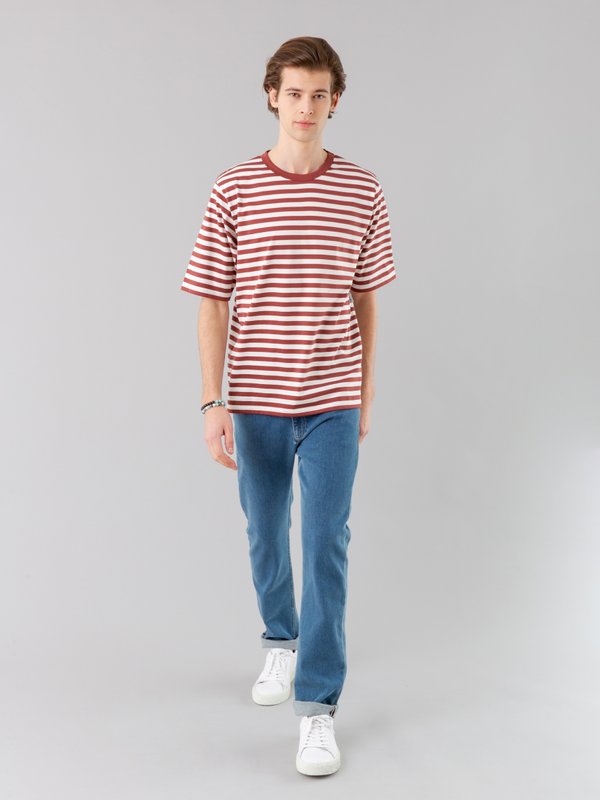mahogany and off white striped Chic t-shirt_12