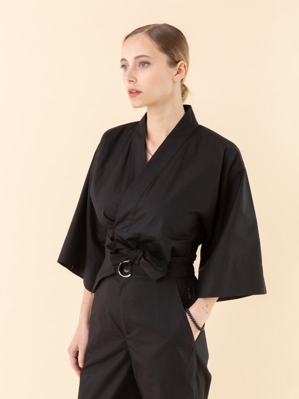 black cotton poplin mini kimono_13
