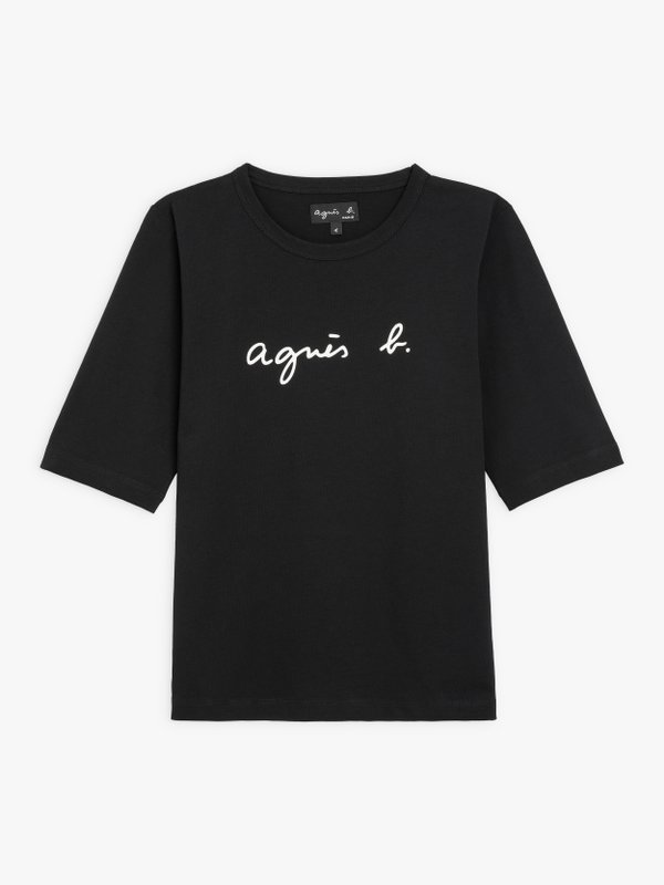 black "agnÃ¨s b." Brando t-shirt with elbow-length sleeves_1