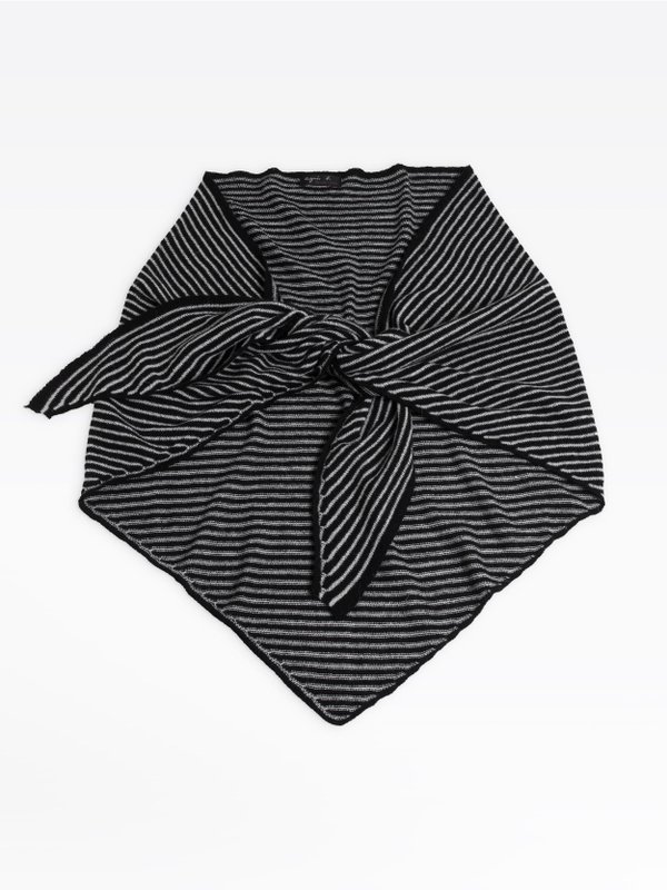 black striped knit jeanne shawl_1