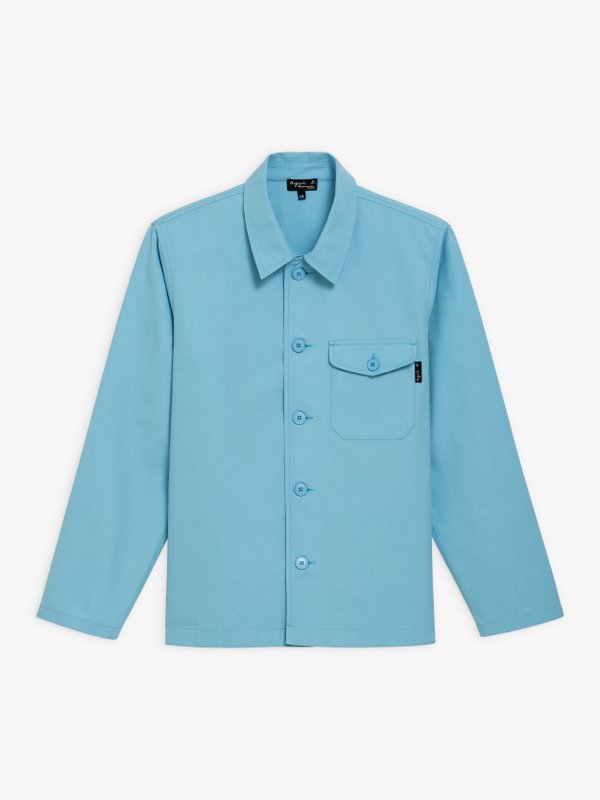 turquoise blue washed cotton overshirt_1