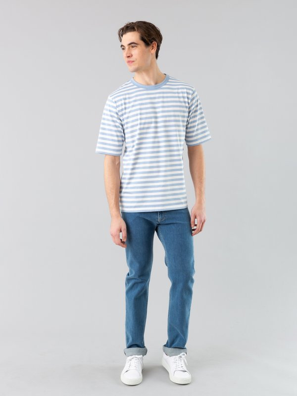 pastel blue and off white Chic t-shirt with stripes_12