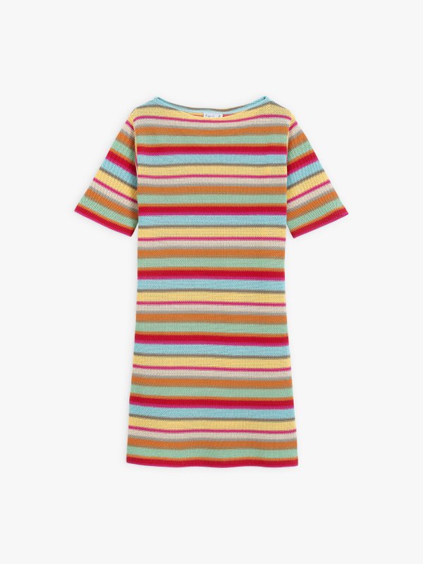 striped Raschel knit Ocean mini dress_1