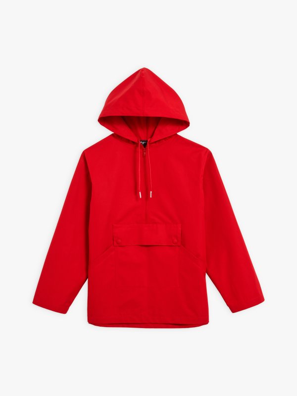 red cotton women hooded jacket_1