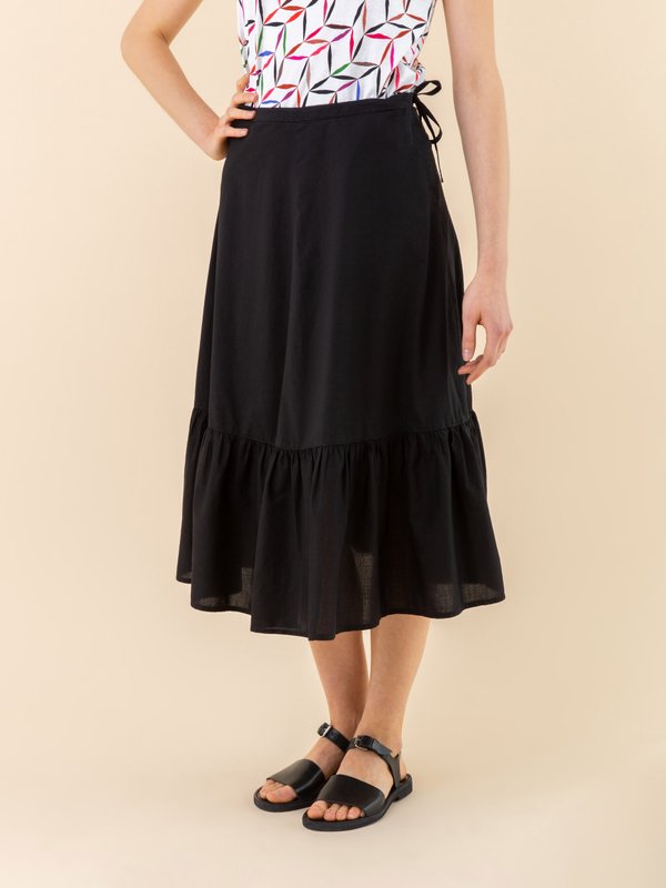 black cotton percale Rosario skirt_12