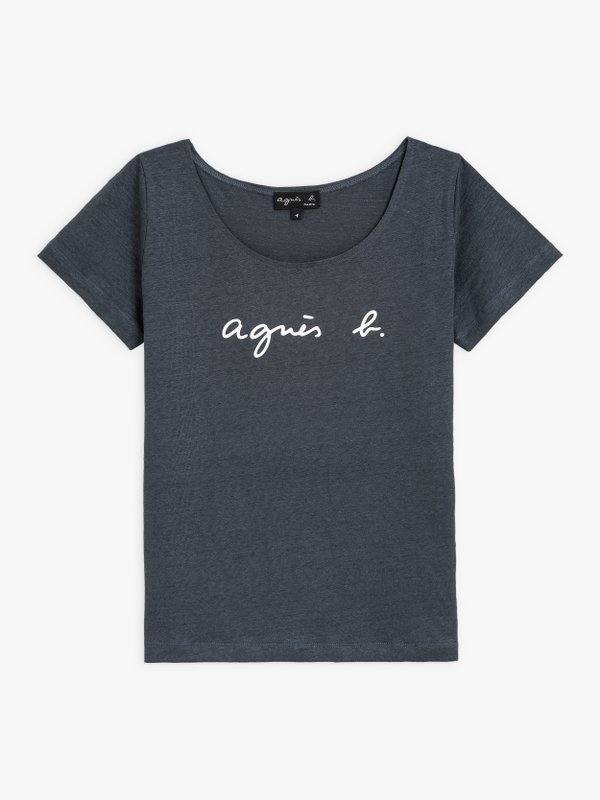 grey linen "agnÃ¨s b." Tasmanie t-shirt_1