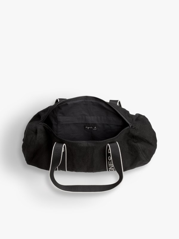 black linen AB duffle bag_4