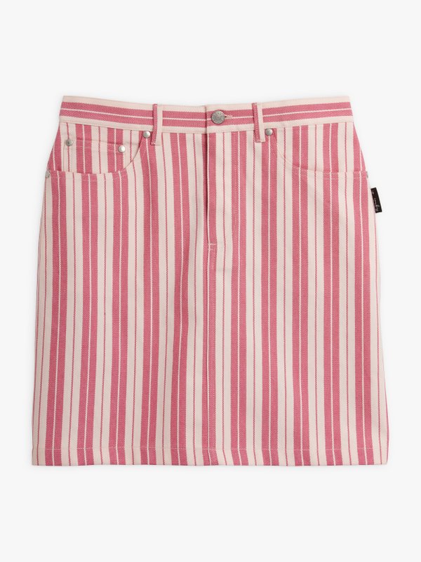 pink striped denim crocus skirt_1