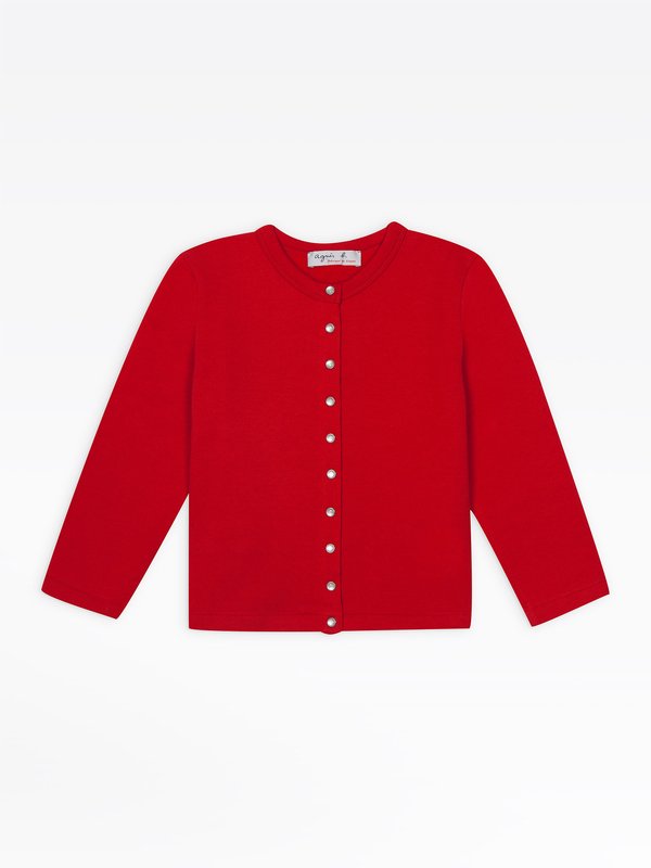 bright red "12 ans" snap cardigan_1