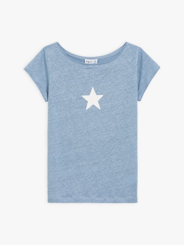 pastel blue linen Australie star t-shirt_1