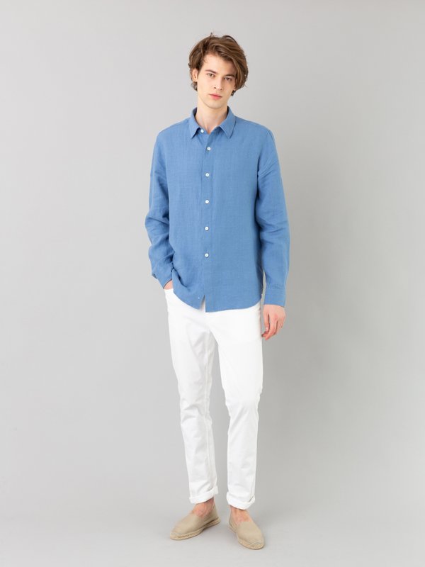 Persian blue linen Andy shirt_12