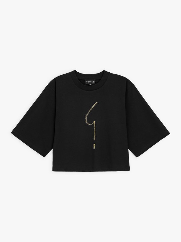 black and golden "irony mark" Yoko t-shirt_1
