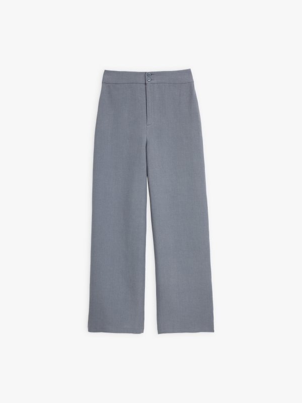 grey blue linen Jimi wide leg trousers_1