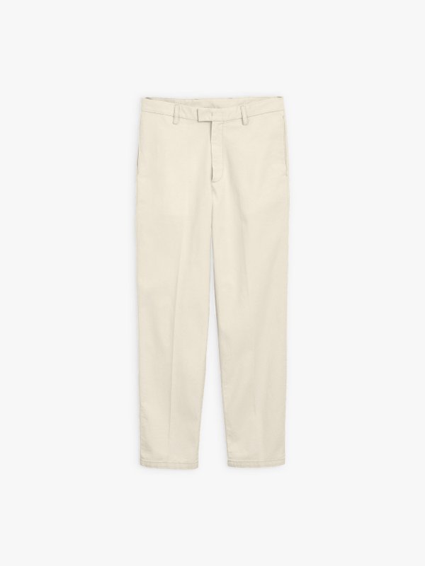 light beige stretch cotton twill loris trousers_1