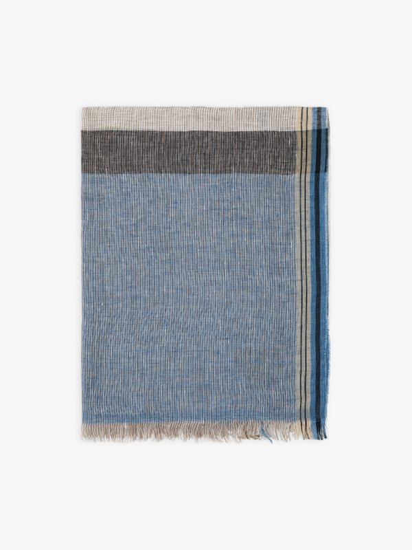 blue and grey two-toned linen Caliste scarf_1